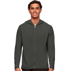 Men's Antigua Legacy Full Zip Hoodie -Workout Clothes Sales Store 5893731 Gray