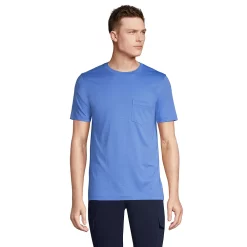 Men's Lands' End Supima Pocket Tee 19 Men's Lands' End Supima Pocket Tee -Workout Clothes Sales Store 5919021 Chicory Blue