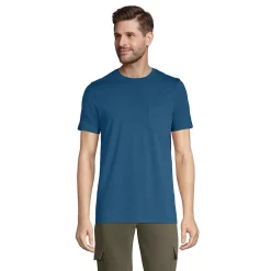 Men's Lands' End Supima Pocket Tee 16 Men's Lands' End Supima Pocket Tee -Workout Clothes Sales Store 5919021 Evening Blue