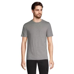Men's Lands' End Supima Pocket Tee 14 Men's Lands' End Supima Pocket Tee -Workout Clothes Sales Store 5919021 Light Gray Heather