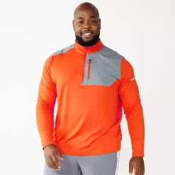 Big & Tall Tek Gear® Mixed Media Pullover -Workout Clothes Sales Store 6120272 Orange Lava