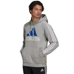 Big & Tall adidas Essential 3-Stripes Badge of Sport Hoodie 13 Big & Tall adidas Essential 3-Stripes Badge of Sport Hoodie -Workout Clothes Sales Store 6142597 Gray White