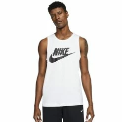 Men's Nike Sportswear Tank Top -Workout Clothes Sales Store 6171339 White Black