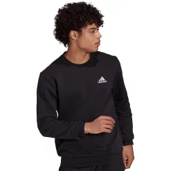 Big & Tall adidas Feel Cozy Fleece Sweatshirt -Workout Clothes Sales Store 6225117 Black White