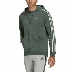 Men's adidas Essential Full-Zip Fleece Hoodie -Workout Clothes Sales Store 6225263 ALT5
