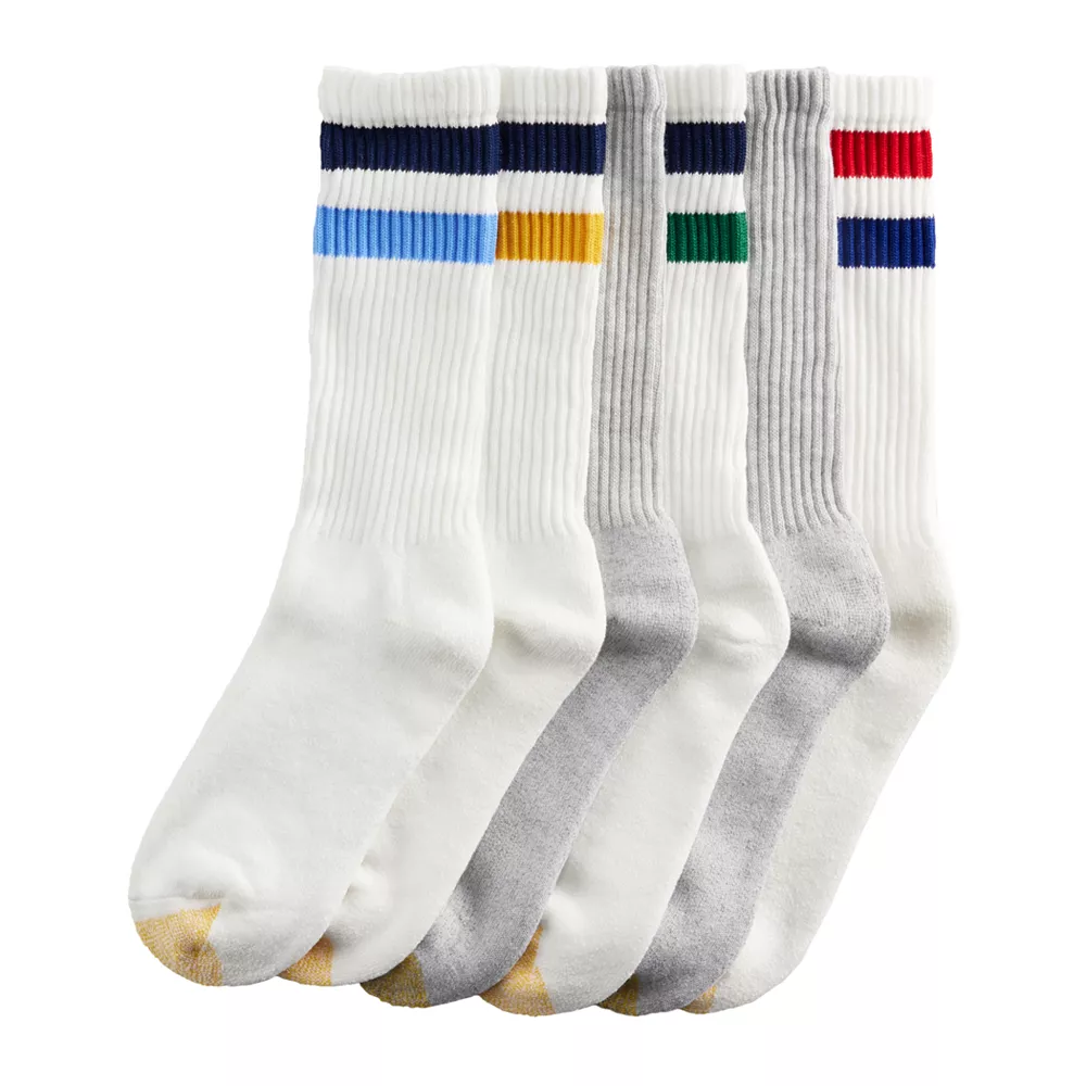 Men's GOLDTOE® 6-pack Athletic Crew Socks 7 Men's GOLDTOE® 6-pack Athletic Crew Socks - Image 5