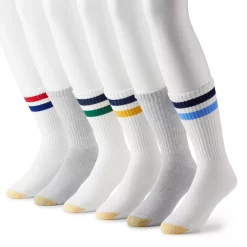 Men's GOLDTOE® 6-pack Athletic Crew Socks 10 Men's GOLDTOE® 6-pack Athletic Crew Socks -Workout Clothes Sales Store 865196 White Stripe
