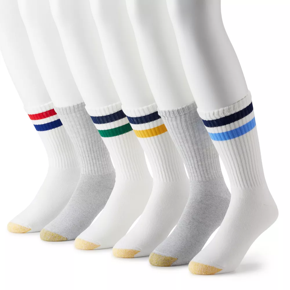 Men's GOLDTOE® 6-pack Athletic Crew Socks 6 Men's GOLDTOE® 6-pack Athletic Crew Socks - Image 4