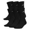 Men's adidas 6-pack Athletic Cushioned Crew Socks -Workout Clothes Sales Store 984385 Black