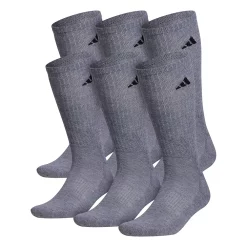 Men's adidas 6-pack Athletic Cushioned Crew Socks 15 Men's adidas 6-pack Athletic Cushioned Crew Socks -Workout Clothes Sales Store 984385 Medium Gray